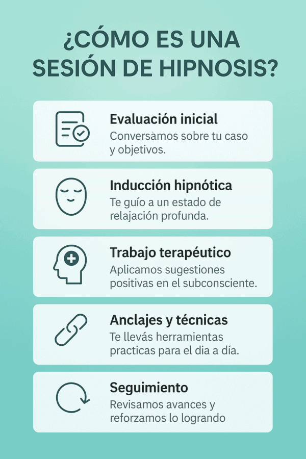 pasos de una sesion de hipnosis